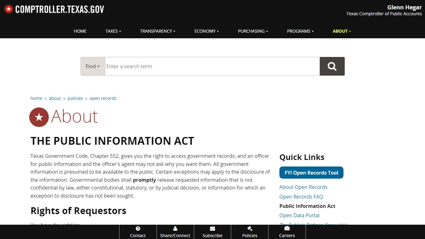 The Public Information Act - Texas Comptroller of Public Accounts